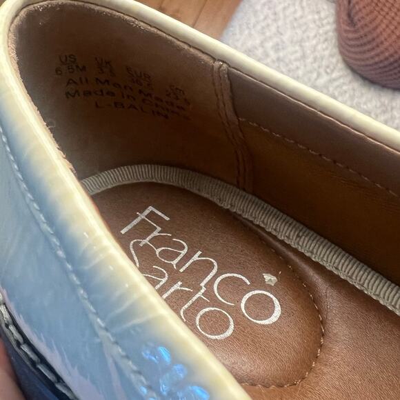 Franco Sarto Balin White Patent Leather Platform Lug Sole Loafers Size 6.5 - Picture 10 of 10